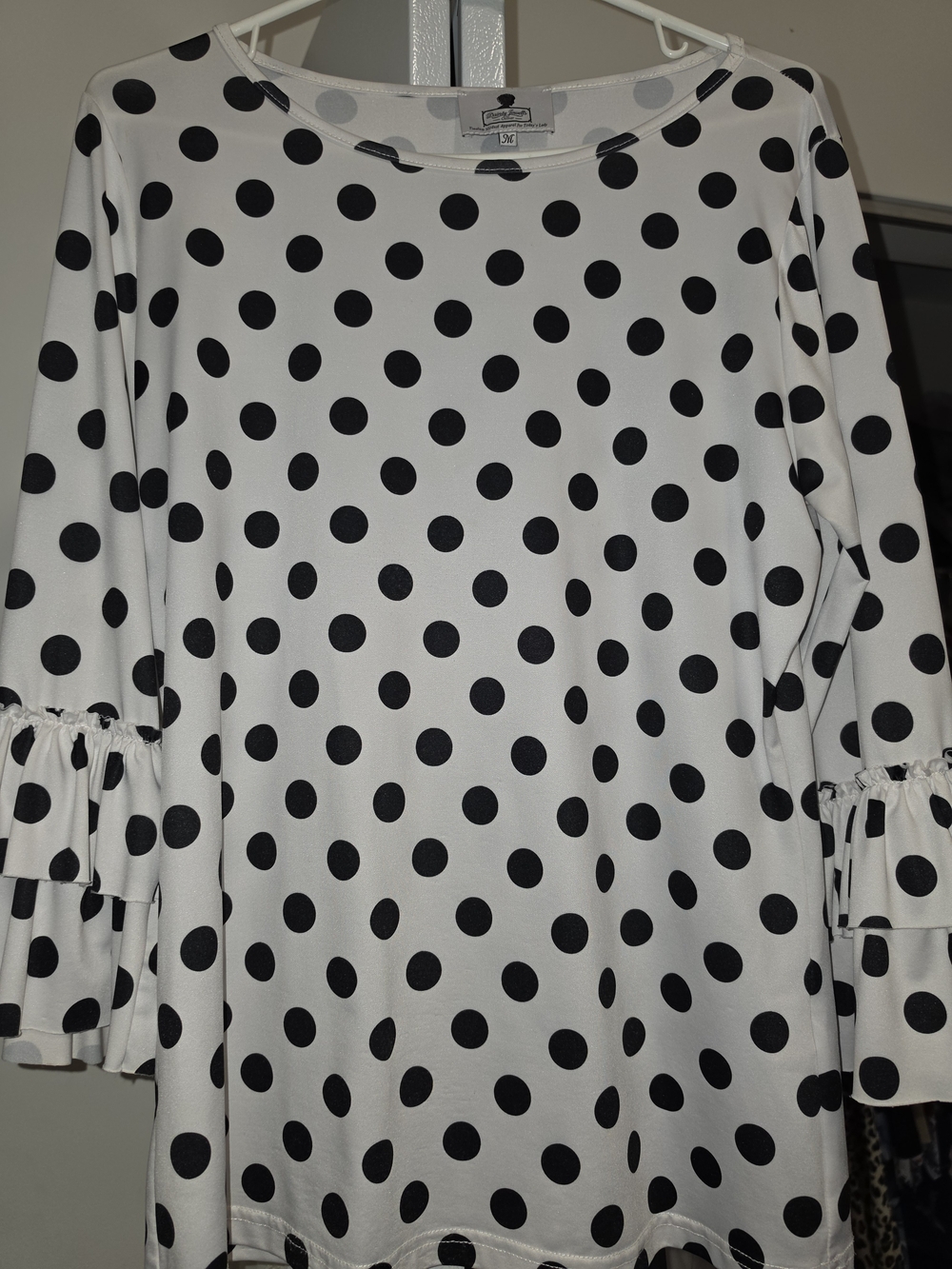 Dainty Jewells White Tunic with Black Polka Dots